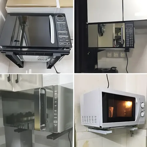 Крепление для микроволновки МС-01, кронштейн для микроволновой печи 250 х 300 мм, складная консоль, черный - фото 12