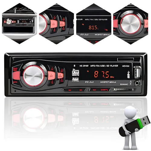 Автомагнітола MP3 JSD 308BT з підсвіткою, MP3/FM/USB/SD, магнітола 1DIN з якісним звуком в автомобіль