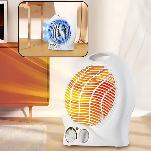 Дуйка Heater MS5902, тепловентелятор обогреватель Domotec до 20 м², работа от розетки, мощность 2000 Вт, белый