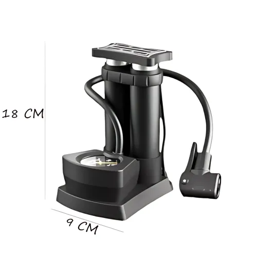 Насос ножной Air pump AND S98-2409-Y, двухцилиндровый мини-насос с универсальным нипелем и манометром - фото 12