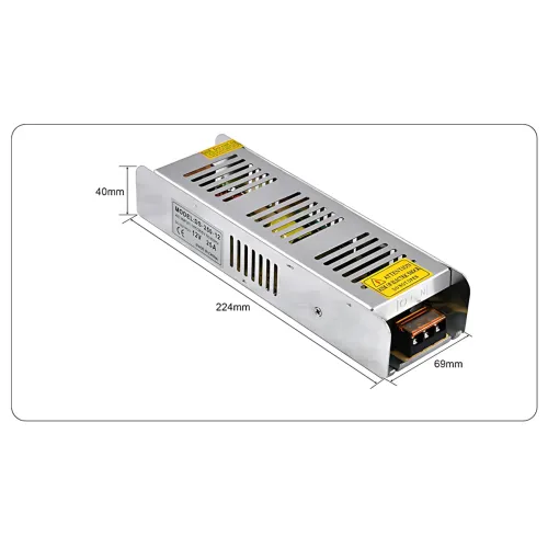 Адаптер 12V 25A METAL Long, импульсный блок питания негерметичный - 300W, пассивное охлаждение, IP20 - фото 18