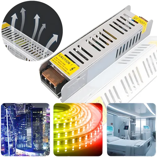 Адаптер 12V 25A METAL Long, импульсный блок питания негерметичный - 300W, пассивное охлаждение, IP20
