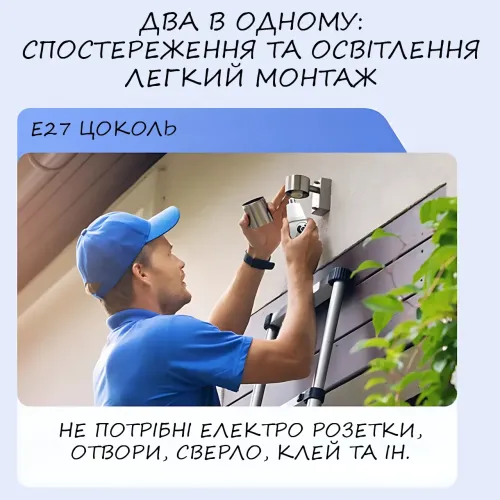 WiFi камера в патрон E27, камера Panda Eyes Q26 с датчиком движения, лампой, ночной съемкой и микрофоном - фото 8