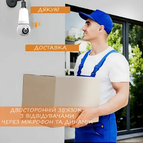 WiFi камера в патрон E27, камера Panda Eyes Q26 с датчиком движения, лампой, ночной съемкой и микрофоном - фото 12
