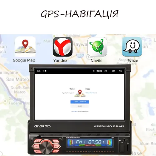 Автомагнитола 1DIN Android 9.0, 7 сенсорный экран, Wi-Fi, BT, 2+32 GB, Carplay, AHD, SRC - фото 10