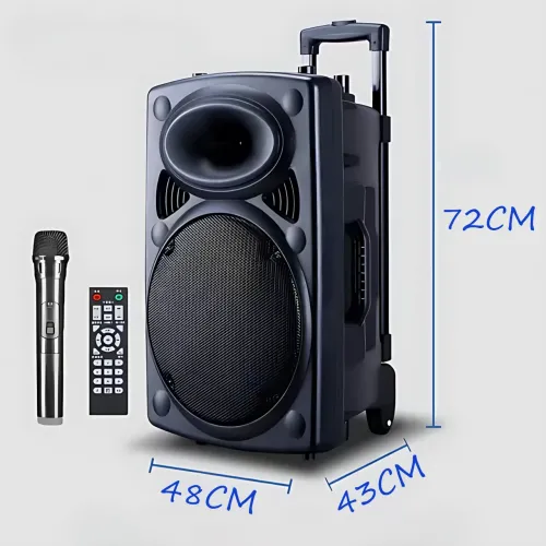 Портативная колонка Su-Kam BT 150D + 2 микрофона, большая колонка 12v\220v с Bluetooth на аккумуляторе - фото 18