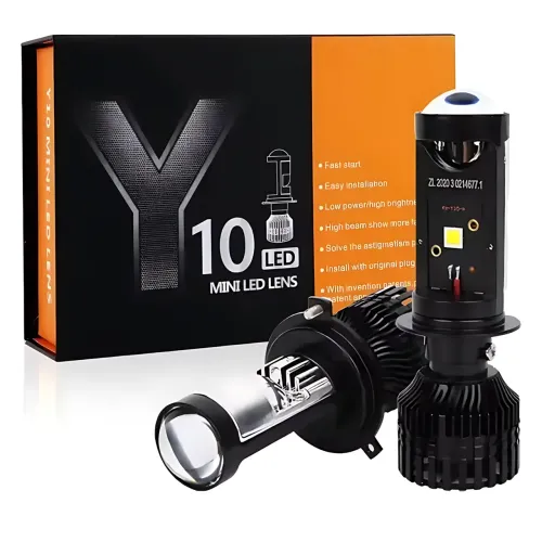 Светодиодные автомобильные лампы Y10 H4, авто LED лампа 70W, диаметр линзы 25 мм, белый свет 6000к, 9-16 В - фото 16