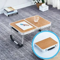 Складной компактный стол Folding table AND844-846 для ноутбука, пикника, кемпинга, белый Бежевый