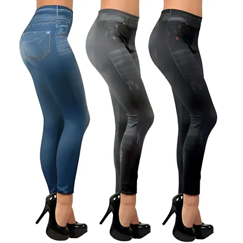 Джеггинсы Slim`N Lift jeggings Caresse Jeans, утягивающие леггинсы для моделирования фигуры, SM - 5XL, черный - фото 16