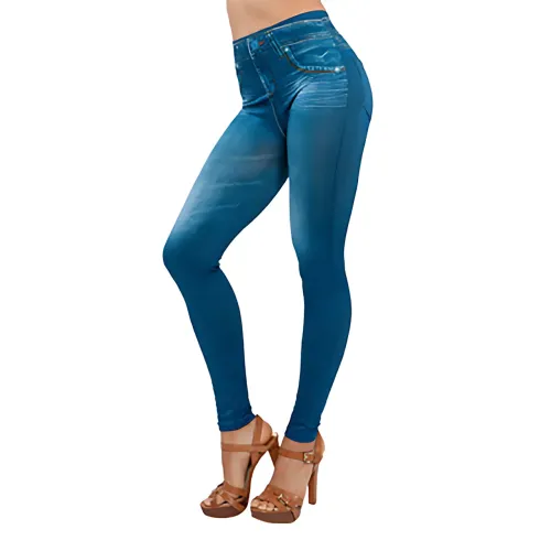 Джеггинсы Slim`N Lift jeggings Caresse Jeans, утягивающие леггинсы для моделирования фигуры, SM - 5XL, черный Синий - фото 2