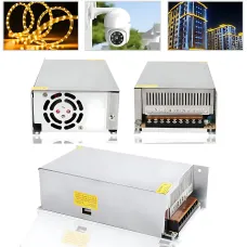 Блок питания адаптер 12V 50A  METAL, импульсный инвертор питания 600W с вентилятором, трансформатор LED лент
