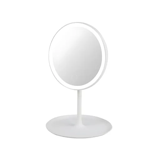 Косметическое зеркало с LED подсветкой, со встроенным аккумулятором, круглое зеркало для макияжа, белое - фото 2
