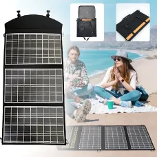 Складная Солнечная Панель 100W с тремя секциями, портативная солнечная панель с монокристаллической батареей