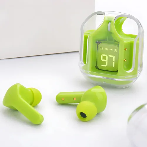 Бездротові навушники Bluetooth ultrapods з мікрофоном, 250 мА·год, сумісні з Android і Apple, діапазон 10 м Зелений - фото 12