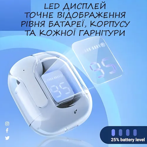 Бездротові навушники Bluetooth ultrapods з мікрофоном, 250 мА·год, сумісні з Android і Apple, діапазон 10 м Блакитний - фото 8