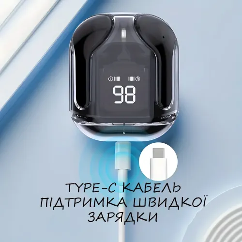 Бездротові навушники Bluetooth ultrapods з мікрофоном, 250 мА·год, сумісні з Android і Apple, діапазон 10 м Блакитний - фото 12