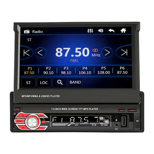 Авто магнитола SWM 9612G с выдвижным экраном 7'', Bluetooth Car Stereo, 1DIN, с камерой заднего вида - фото 2