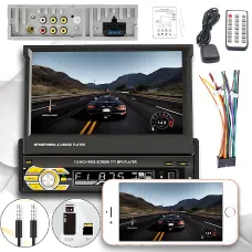 Авто магнитола SWM 9612G с выдвижным экраном 7'', Bluetooth Car Stereo, 1DIN, с камерой заднего вида