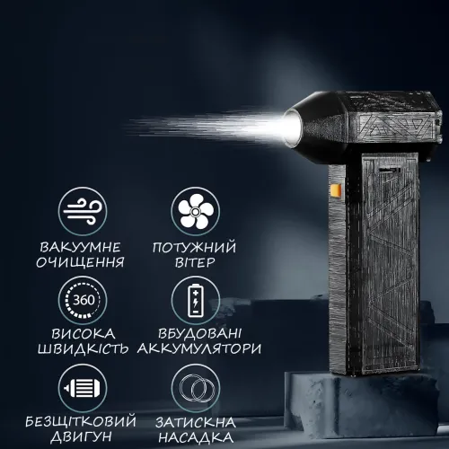 Портативный автомобильный турбовентилятор TurboAir 130000 об/мин с аккумулятором 8000 мАч для удаления пыли - фото 6