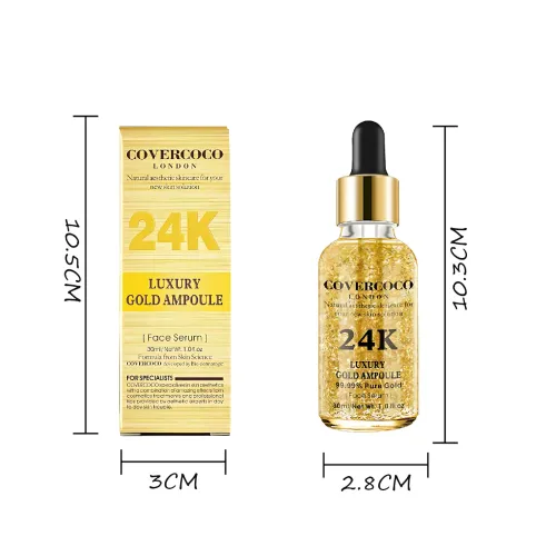 Сироватка для обличчя 24k LUXURY GOLD AMPOULE, зволожувальна, просвітлювальна есенція, серум із гіалуроновою кислотою - фото 12