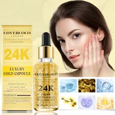 Сыворотка для лица 24k LUXURY GOLD AMPOULE, увлажняющая, осветляющая эссенция, серум с гиалуроновой кислотой