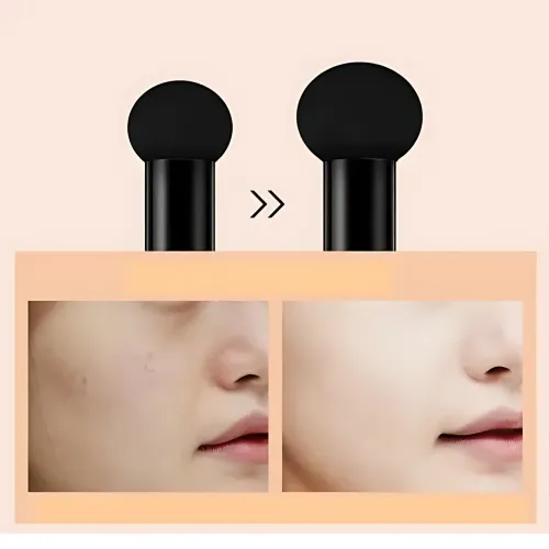 Кушон Houmai Beauty Cream Concealer, спонж с bb крем-пудрой светлый бежевый - фото 8