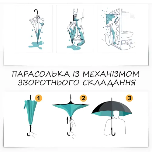 Зонтик обратной сборки up-brella космос, зонт от дождя и солнца Звездное небо с длинной ручкой - фото 12