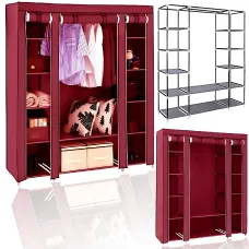 Портативный тканевый шкаф органайзер Storage Wardrobe HCX 68130 на 3 секции, 175х45х130 см