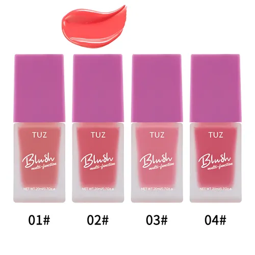 Кремовий мультитаскер TUZ Liquid Blush Brightens, з матовим фінішем, водонепроникний, 20 мл, 4 відтінки Червоний
