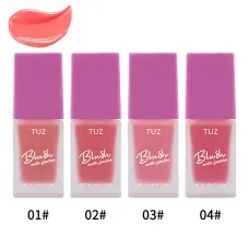 Кремовый мультитаскер TUZ Liquid Blush Brightens, с матовым финишем, водонепроницаемый, 20 мл, 4 оттенка Красно-розовый