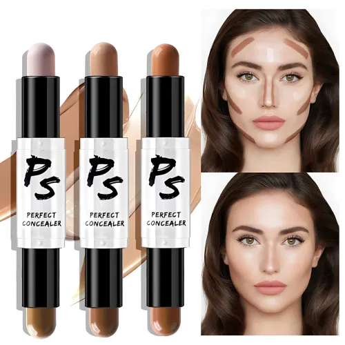 Хайлайтеры для лица Highlight Stick 2в1, двухцветный консилер в стике для контуринга - фото 2