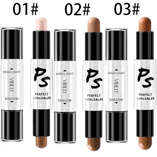 Хайлайтеры для лица Highlight Stick 2в1, двухцветный консилер в стике для контуринга - фото 4