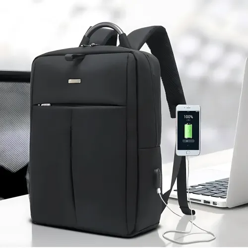 Рюкзак для ноутбука с USB-портом для зарядки, школьная сумка большого объема для студента, полиэстер - фото 12