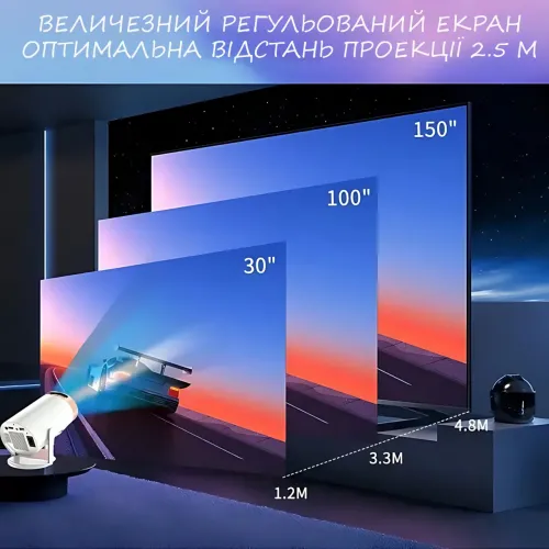 Портативный смарт-проектор 130'' с WiFi и Bluetooth, Android 11, мини-проектор 3326 для дома - фото 10