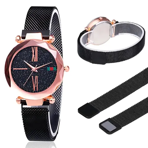 Жіночий годинник Starry Sky Watch на магнітному браслеті, чорний