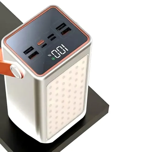 Power Bank 100 000 MAH, портативное зарядное YM-655 с быстрой зарядкой, 4 USB и ярким фонарем, белый - фото 4