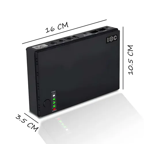 Источник бесперебойного питания 10400mAh, UPS бесперебойник для роутера и медиаконвертера DC1018P 18Вт 5/9/12В - фото 9
