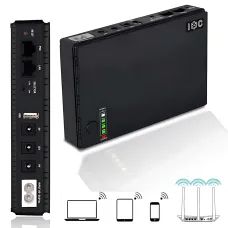 Источник бесперебойного питания 10400mAh, UPS бесперебойник для роутера и медиаконвертера DC1018P 18Вт 5/9/12В