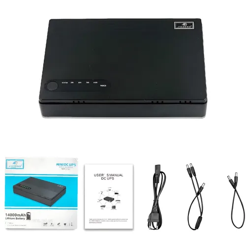 Портативный UPS Jiageng, бесперебойник для роутера 14000 mAh, power bank для видеонаблюдения 9V/12V для DC - фото 4