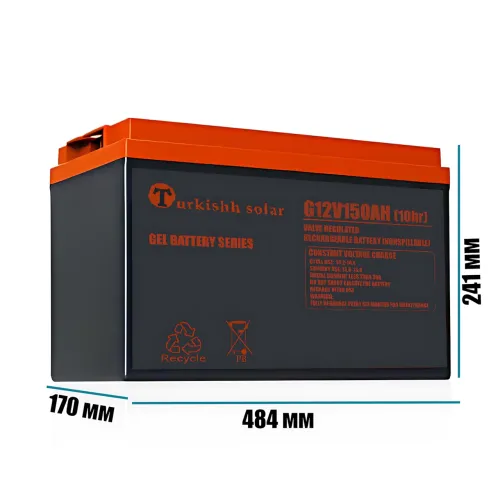 Аккумулятор гелевый 6-GEL-150, Solar Gel Battery для солнечной панели (12V150AH/10HR) - фото 6