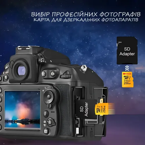Высокоскоростная карта памяти microSD Kodak 256 GB class 10 с адаптером - фото 5