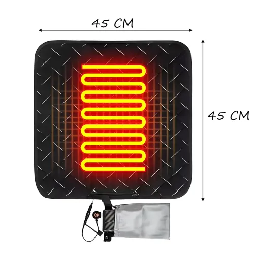 Согревающий коврик в авто, на стул, под ноги, для животных, работает от usb, три режима 38°- 65°C, 45 х 45 cm - фото 9