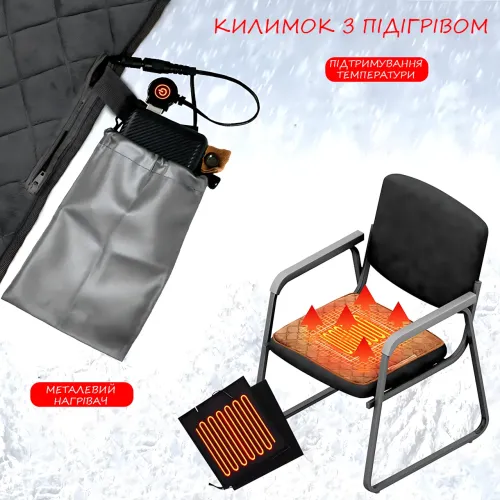 Согревающий коврик в авто, на стул, под ноги, для животных, работает от usb, три режима 38°- 65°C, 45 х 45 cm - фото 7