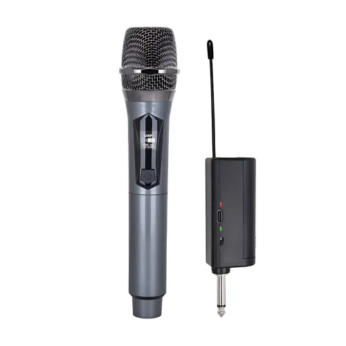Мікрофон бездротовий із караоке, Bluetooth-мікрофон UHF TTD-M10 з дальністю дії до 50 м, сірий - фото 2