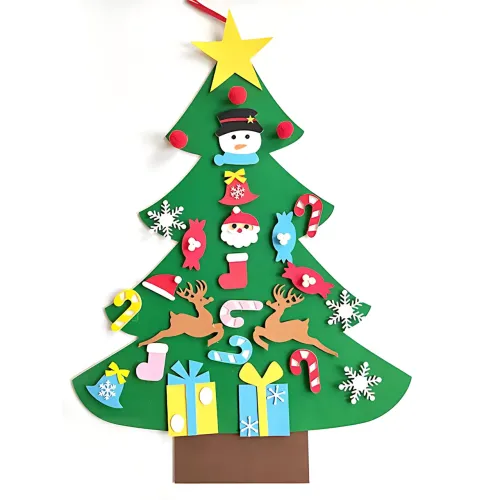 Детская елочка с игрушками Decorative Tree, декоративная настенная елка из фетра + 27 игрушек на липучке - фото 2
