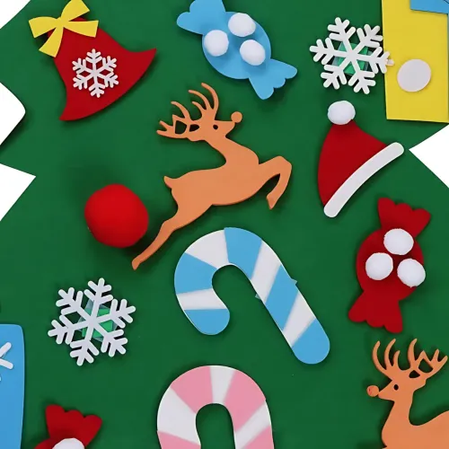 Детская елочка с игрушками Decorative Tree, декоративная настенная елка из фетра + 27 игрушек на липучке - фото 4