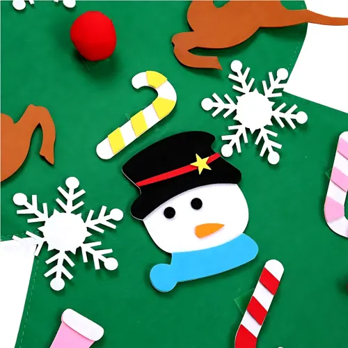 Детская елочка с игрушками Decorative Tree, декоративная настенная елка из фетра + 27 игрушек на липучке - фото 5