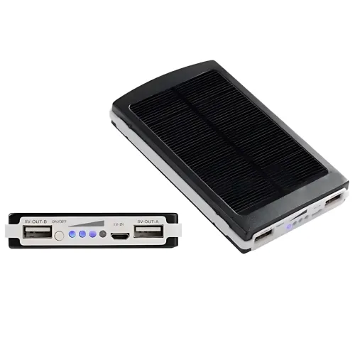 Solar Power Bank 9000 mAh, портативное зарядное устройство с фонариком, зарядка USB и от солнца - фото 4