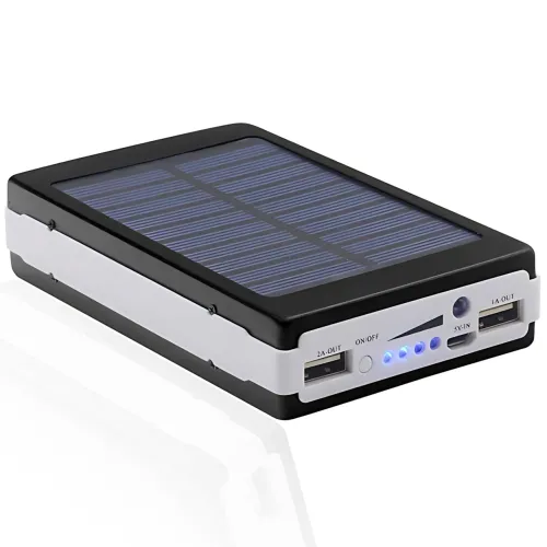 Solar Power Bank 9000 mAh, портативное зарядное устройство с фонариком, зарядка USB и от солнца - фото 5