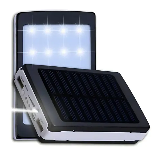 Solar Power Bank 9000 mAh, портативное зарядное устройство с фонариком, зарядка USB и от солнца - фото 8